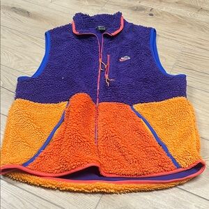 Nike Purple and Orange Fleece Vest